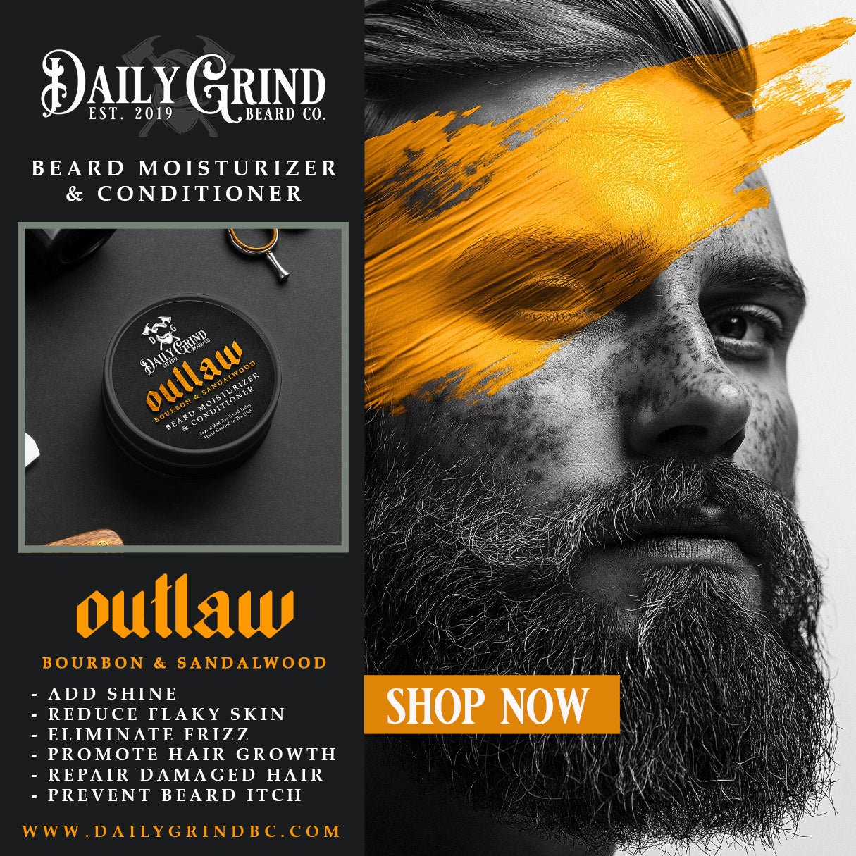 Beard Balm - Outlaw Beard Moisturizer & Conditioner - Daily Grind
