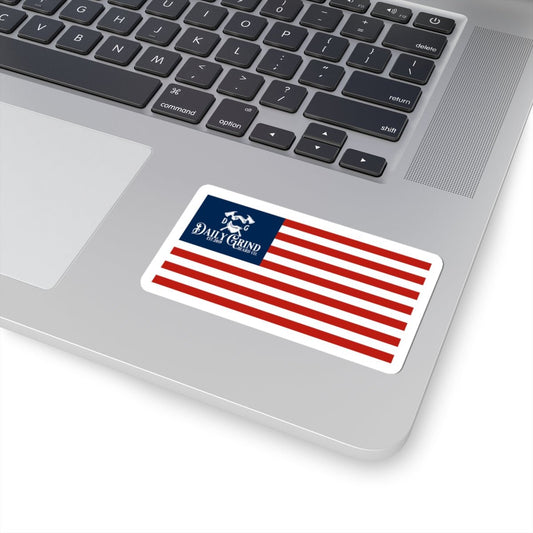 Patriotic Bumper Sticker - American Flag Decal, Daily Grind Laptop Decals, Gifts For Patriots - Daily Grind