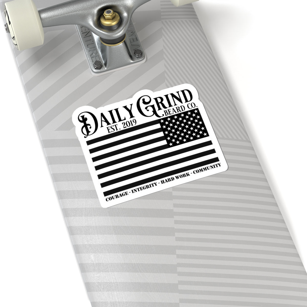 Patriotic Bumper Sticker - American Flag Decal, Daily Grind Laptop Decals, Gifts For Patriots - Daily Grind