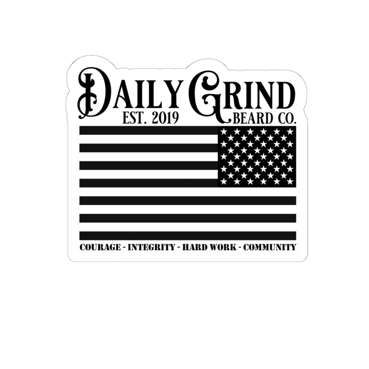 Patriotic Bumper Sticker - American Flag Decal, Daily Grind Laptop Decals, Gifts For Patriots - Daily Grind