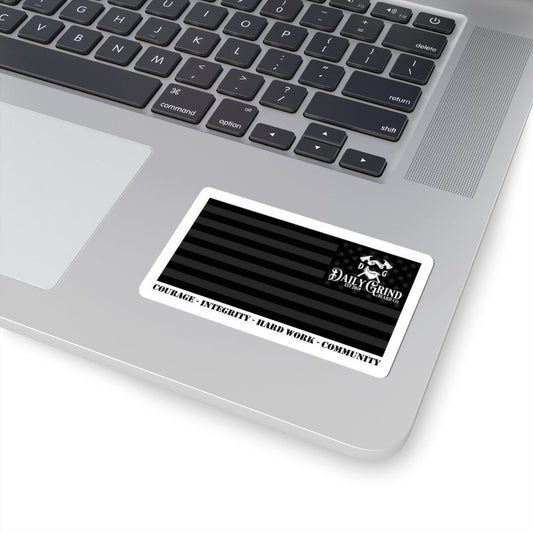 Patriotic Bumper Sticker - American Flag Decal, Daily Grind Laptop Decals, Gifts For Veterans - Daily Grind