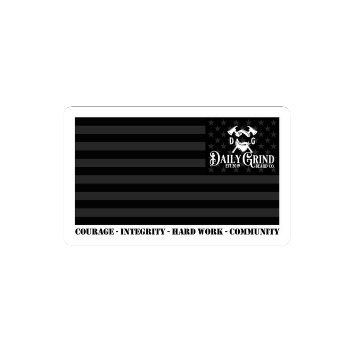 Patriotic Bumper Sticker - American Flag Decal, Daily Grind Laptop Decals, Gifts For Veterans - Daily Grind