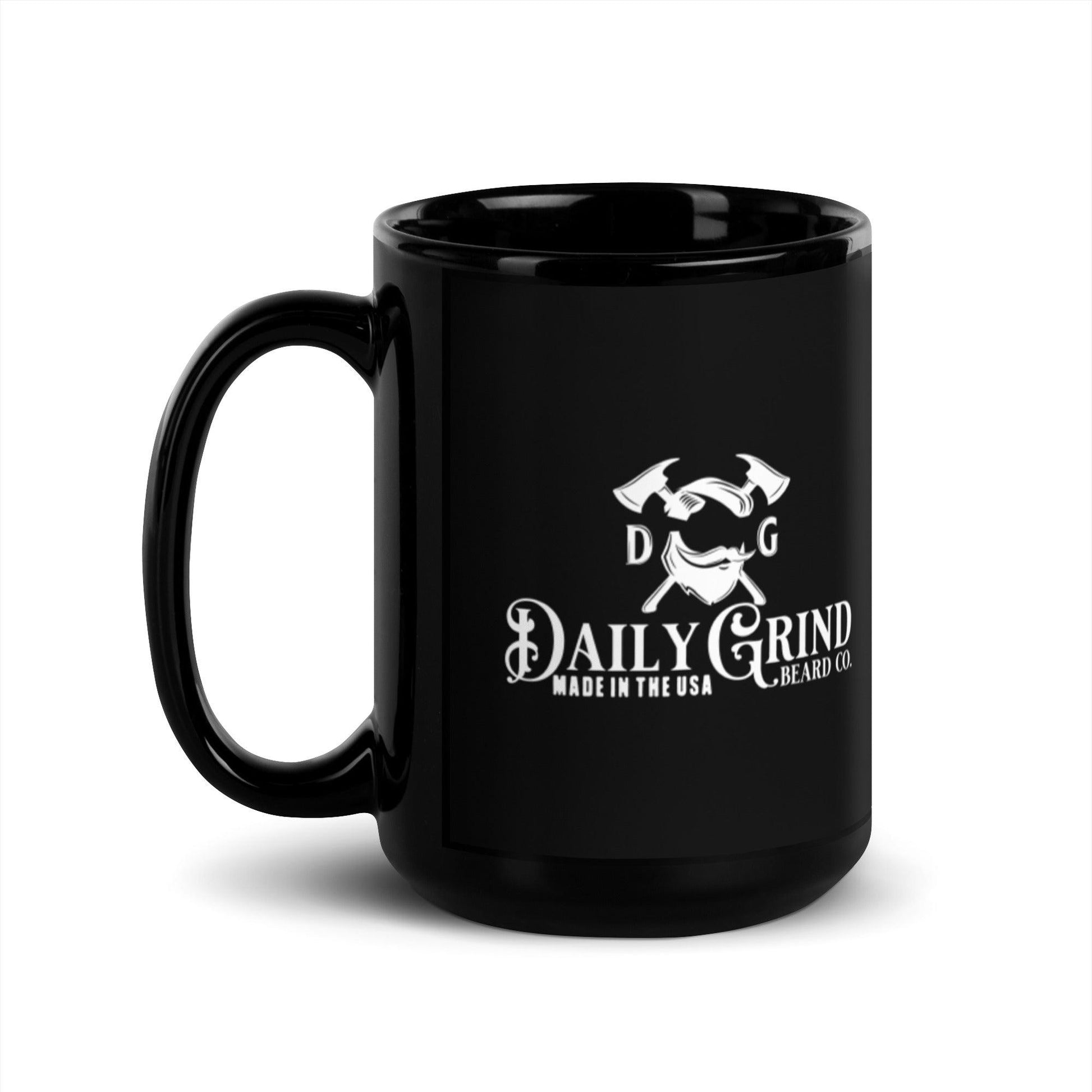 Daily Grind Black Glossy Coffee Mug - Daily Grind